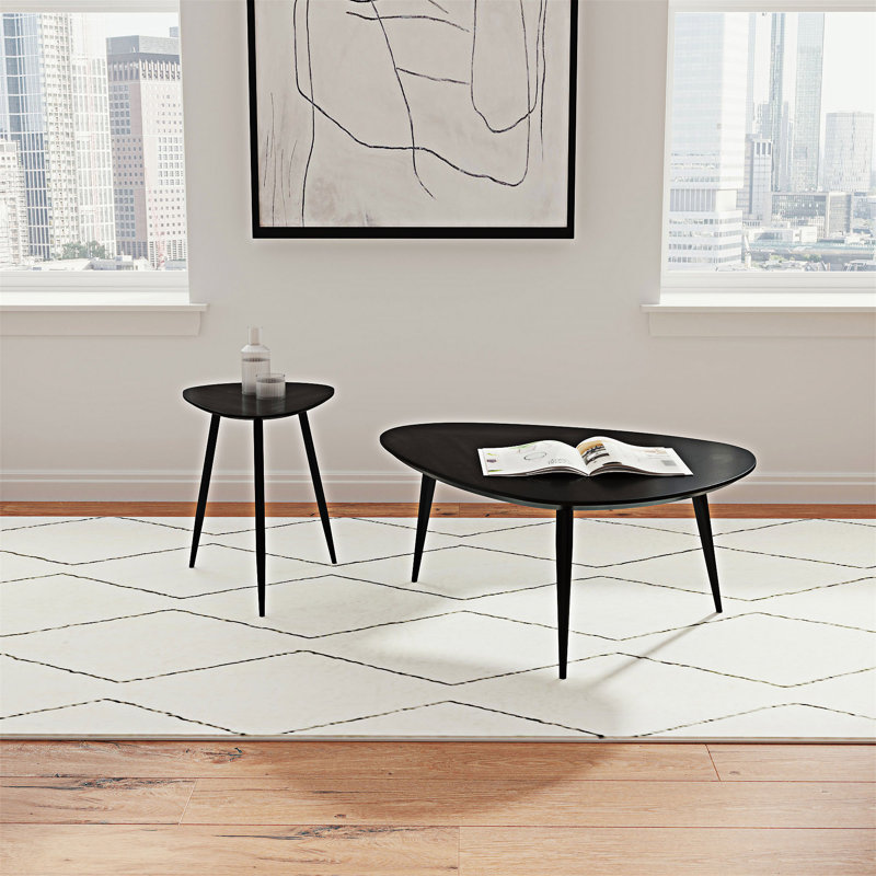 Triangular Coffee Table And End Table Set