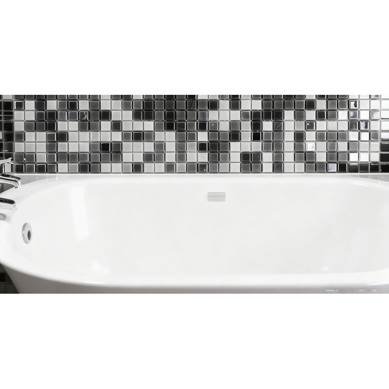 Galaxy 0.3125 in. x 0.3125 in. Iridescent Glass Pressed Edge Tiny Square Mosaic Wall Pool & Floor Tile, Gray/White
