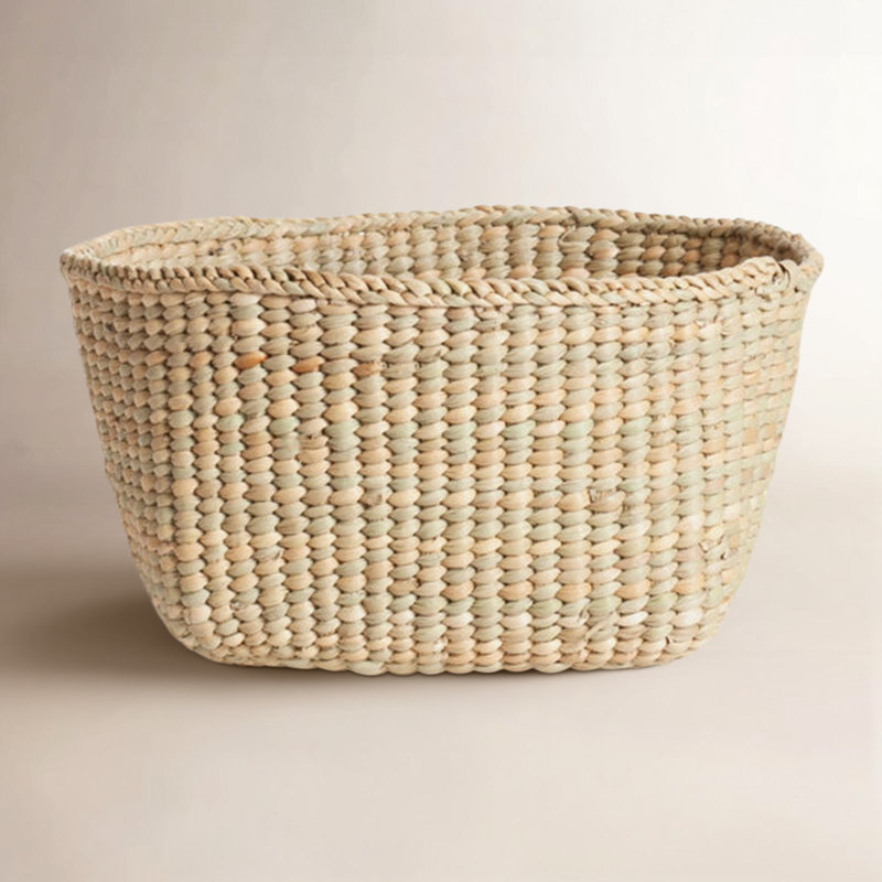 Hawkins New York Woven Natural Grass Decorative Basket