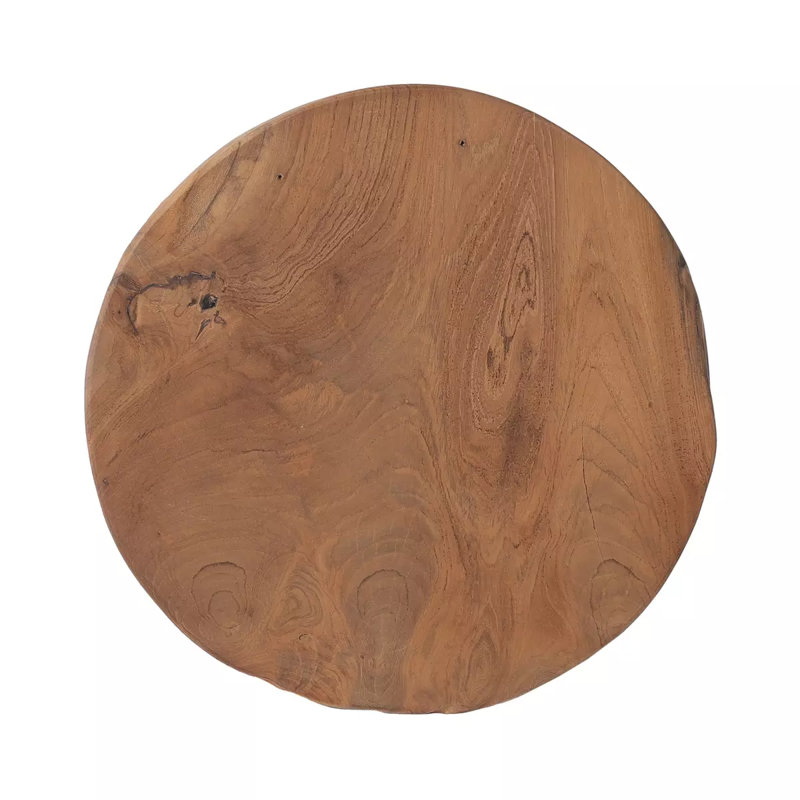 Atrakchi Accent Stool, Teak Stool-Aged Natural