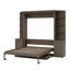 Grand lit escamotable avec bureau, tablettes de rangement et armoires-704929664