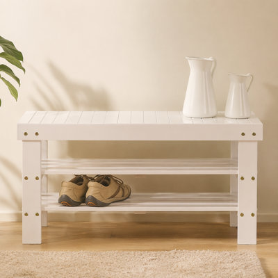 Pina Quality Solid Wood Shoe Bench
