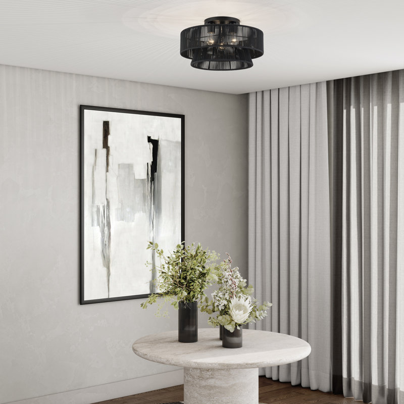 Grande semi-encastrée 3 lumières Colas, Bronze, 10" H x 18" W x 18" D, Black