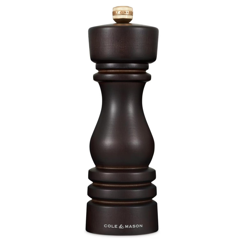 Beach Wood Pepper Mill, 18" H x 6" W x 6" D, Black