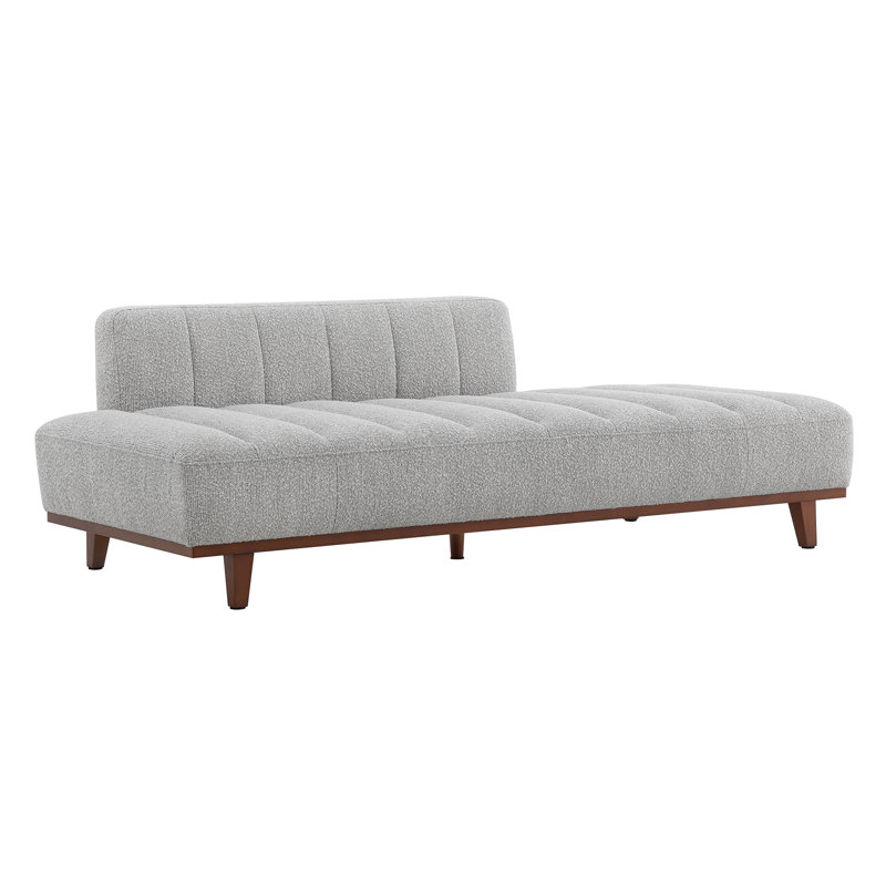 Chaise longue rembourrée Novi, Tweed Merino Performance en métal