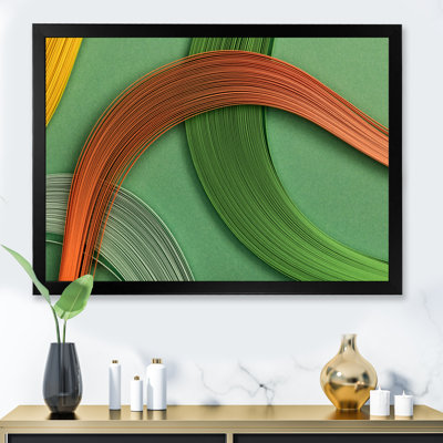 «Fractal Green and Orange Junction II», art mural moderne sur toile