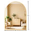 Miroir mural de salle de bain arqué en métal doré 30 po x 36 po - Verre HD de 4 mm, aluminium rouillé, crochets renforcés en aluminium, installation incluse-129903695