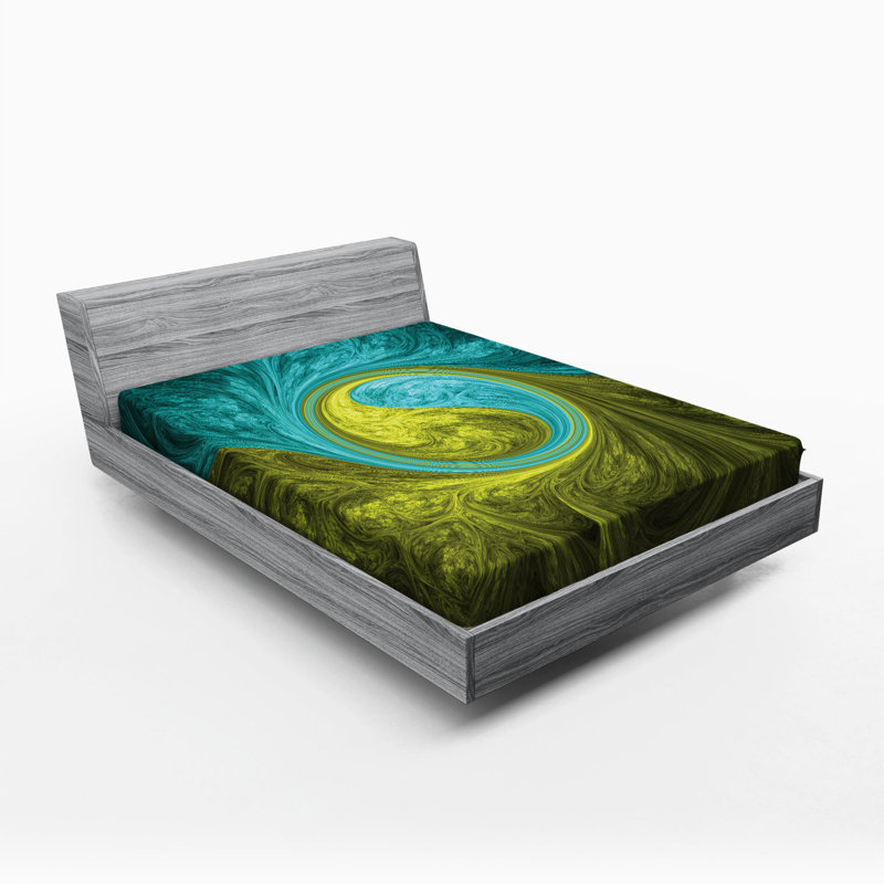 Microfiber Abstract Fitted Sheet, Queen Fitted Sheet