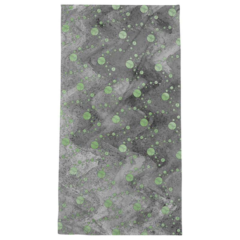 Serviette de bain Planets and Stars, Vert/noir