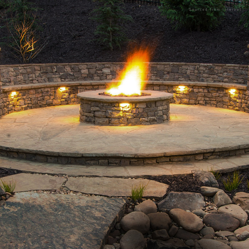 Terrazza LED Low Voltage Hardscape Lighting, 7 Inch Landscape Lights, 2700K Soft White
