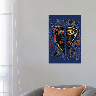 Black Masks Of Love In The Night by Emmanuel Signorino - Wrapped Canvas Print