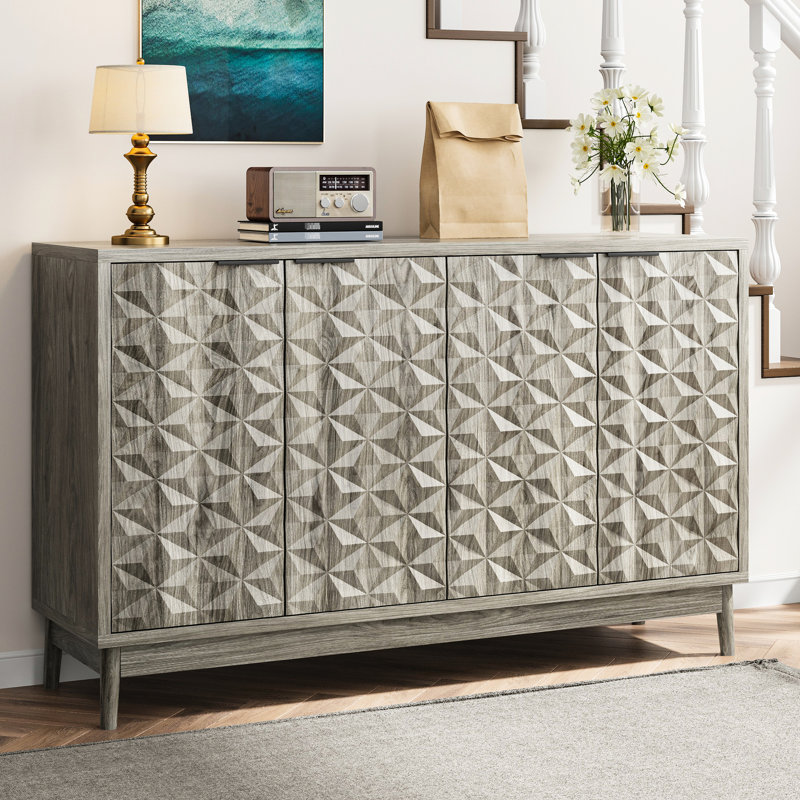 Armoire moderne grise avec espace spacieux pour le rangement dans la cuisine et la salle à manger, Gris