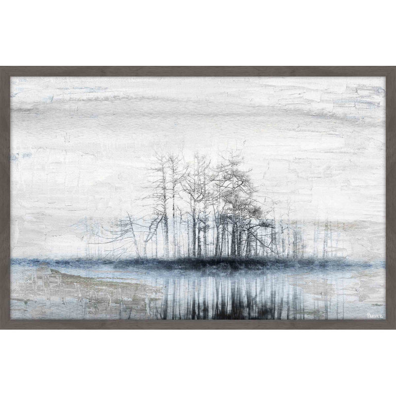 Îlot d’arbre-imprimé, H 12 po x l 18 po x P 1,5 po, Encadré gris