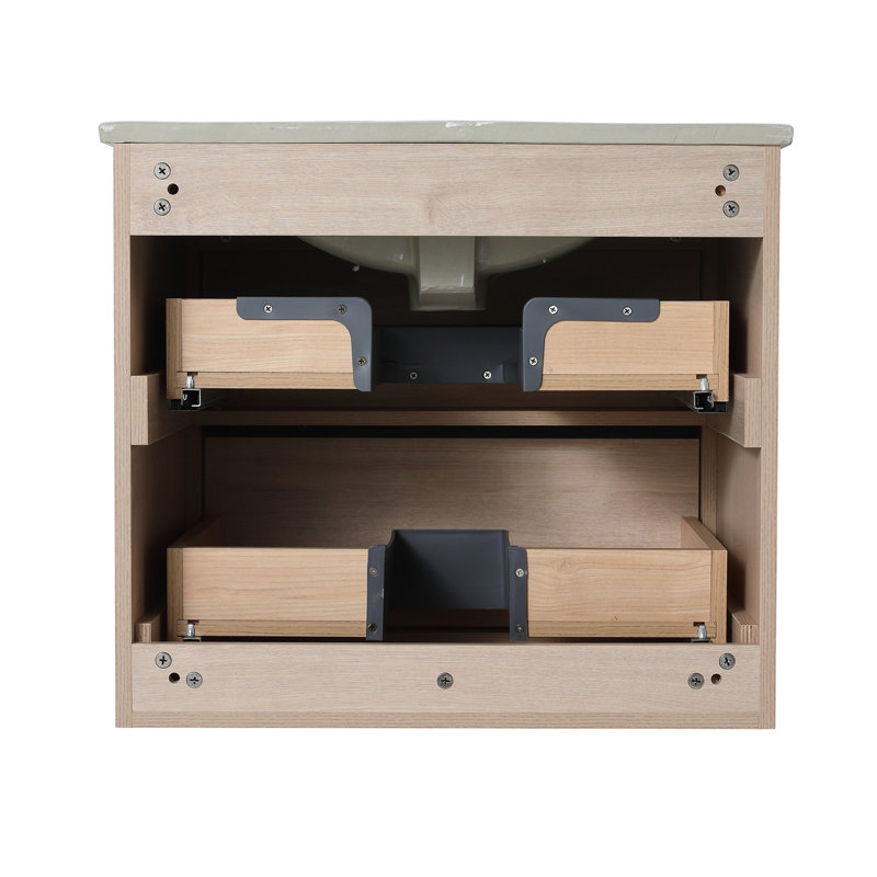 Meuble-lavabo 24 po avec 2 tiroirs à fermeture en douceur, Blanc