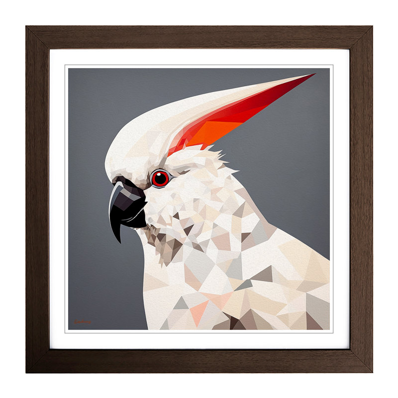 Cockatoo Constructivism No.4 - Framed Print, Walnut