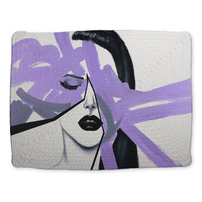 Napperon abstrait femme mauve - décor de chambre à coucher moderne