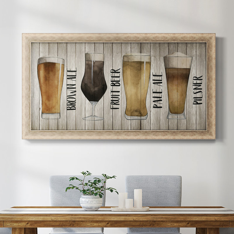 Tableau de bière I, toile encadrée de qualité supérieure - prête à être accrochée, H 29 po x l 53 po x P 1,25 po
