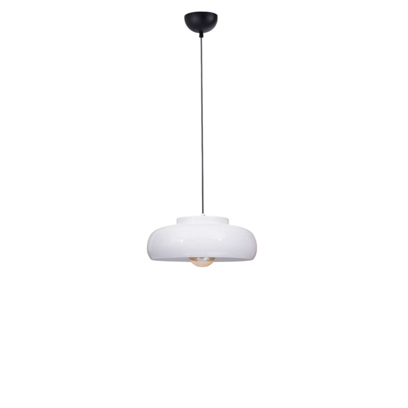 Lustre, H 27,51 po x l 15,72 po x P 15,72 po, Blanc/Noir