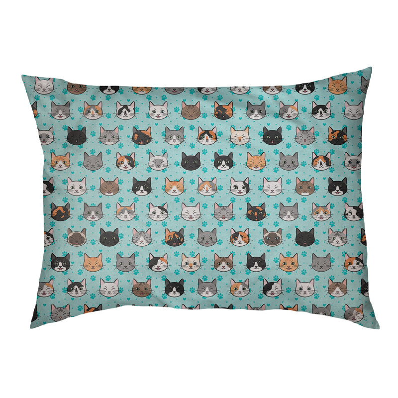 Coussin de créateur de lit pour chat kitty Campion, l 42,5 po x L 32,5 po, Bleu sarcelle