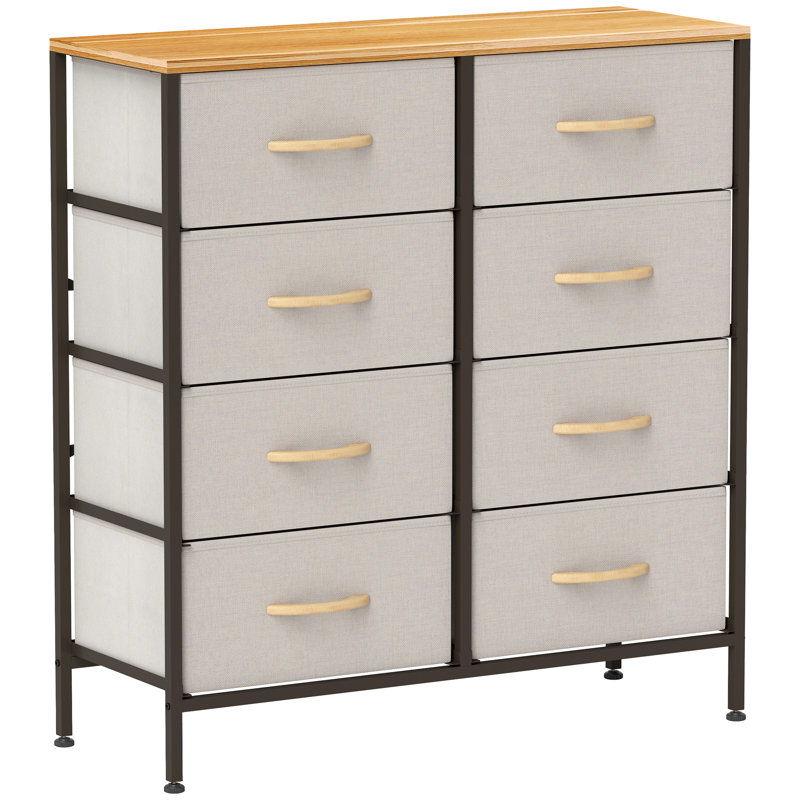 80cm W 8 - Drawer Chest of Drawers, Cream White