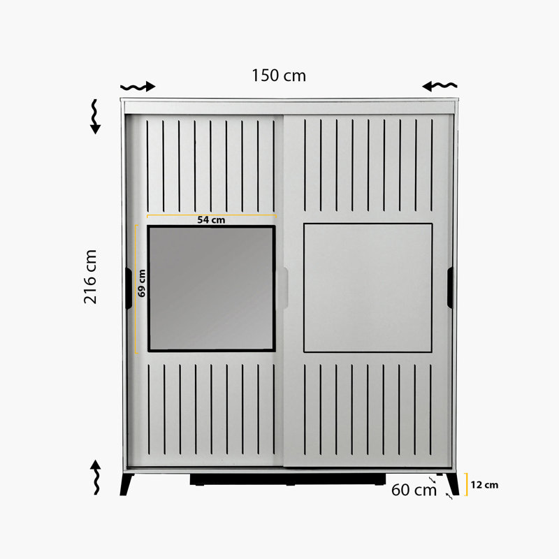 Armoire 2 portes Suellen, H 85 po x l 59 po x P 24 po