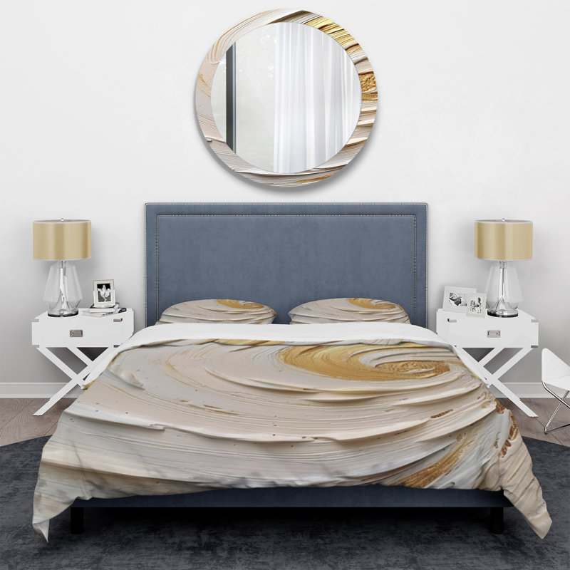 Ensemble de housse de couette en microfibre / polyester Gold Eernal Swirl IV