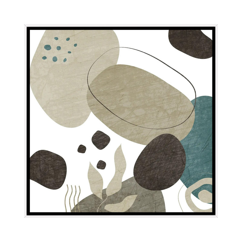 Rock I by Kimberly Allen - Painting on Canvas, White Floater Frame, 66.04 cm H x 66.04 cm W