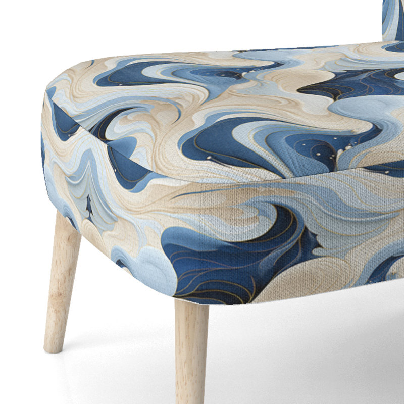 Chaise d'appoint rembourrée moderne et contemporaine Coastal Minimalisme
