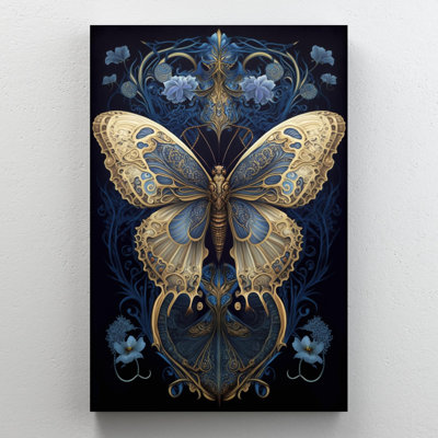 Orchidées et papillons, impression sur toile tendue