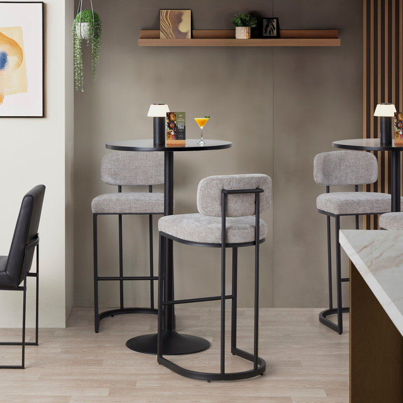 Tabouret de bar à hauteur fixe, Gris, Gris clair