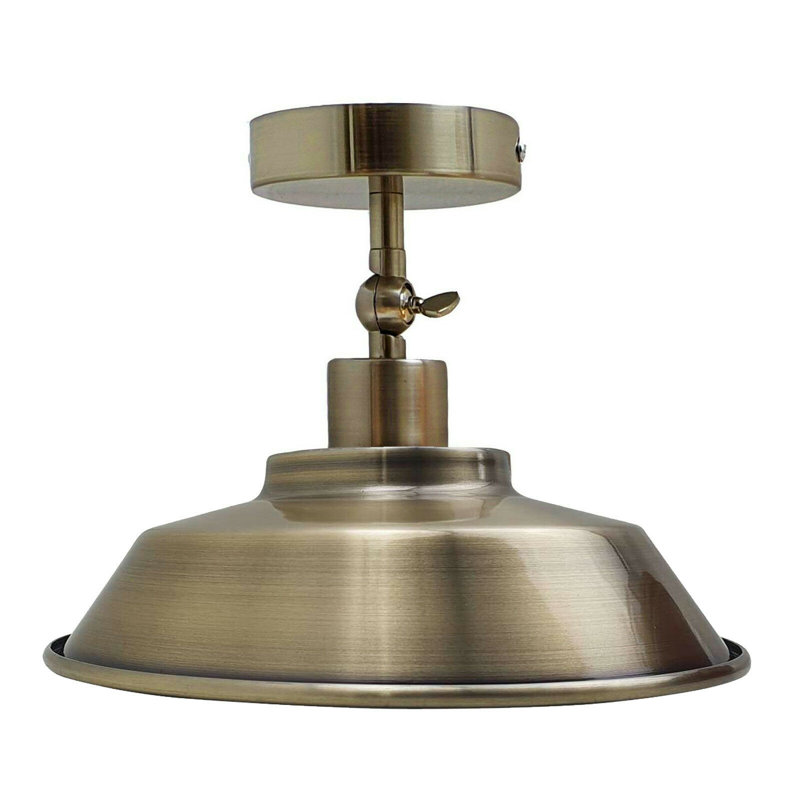 Bolduc Semi Flush Mount, Green Brass