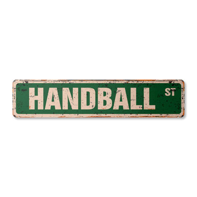 Plaque de rue Handball en plastique robuste 6 po x 24 po