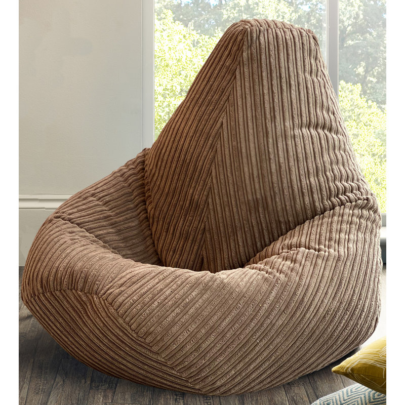 Childrens Highback Bean Bag Lounger, Brown