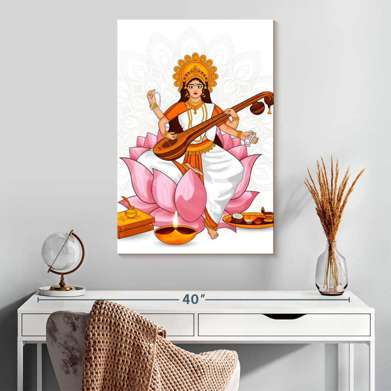 Déesse Adella Saraswati, H 30 po x l 20 po