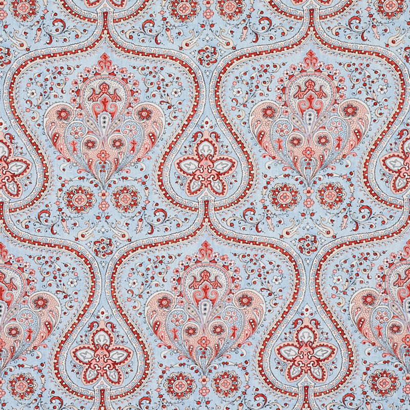 Paisley Court Fabric, Rose
