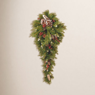 36" Frosted Pre-Lit Berry Christmas Swag