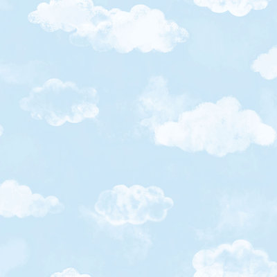 Tiny Tots 2 Billowing Clouds Design 33' L x 21" W Wallpaper Roll