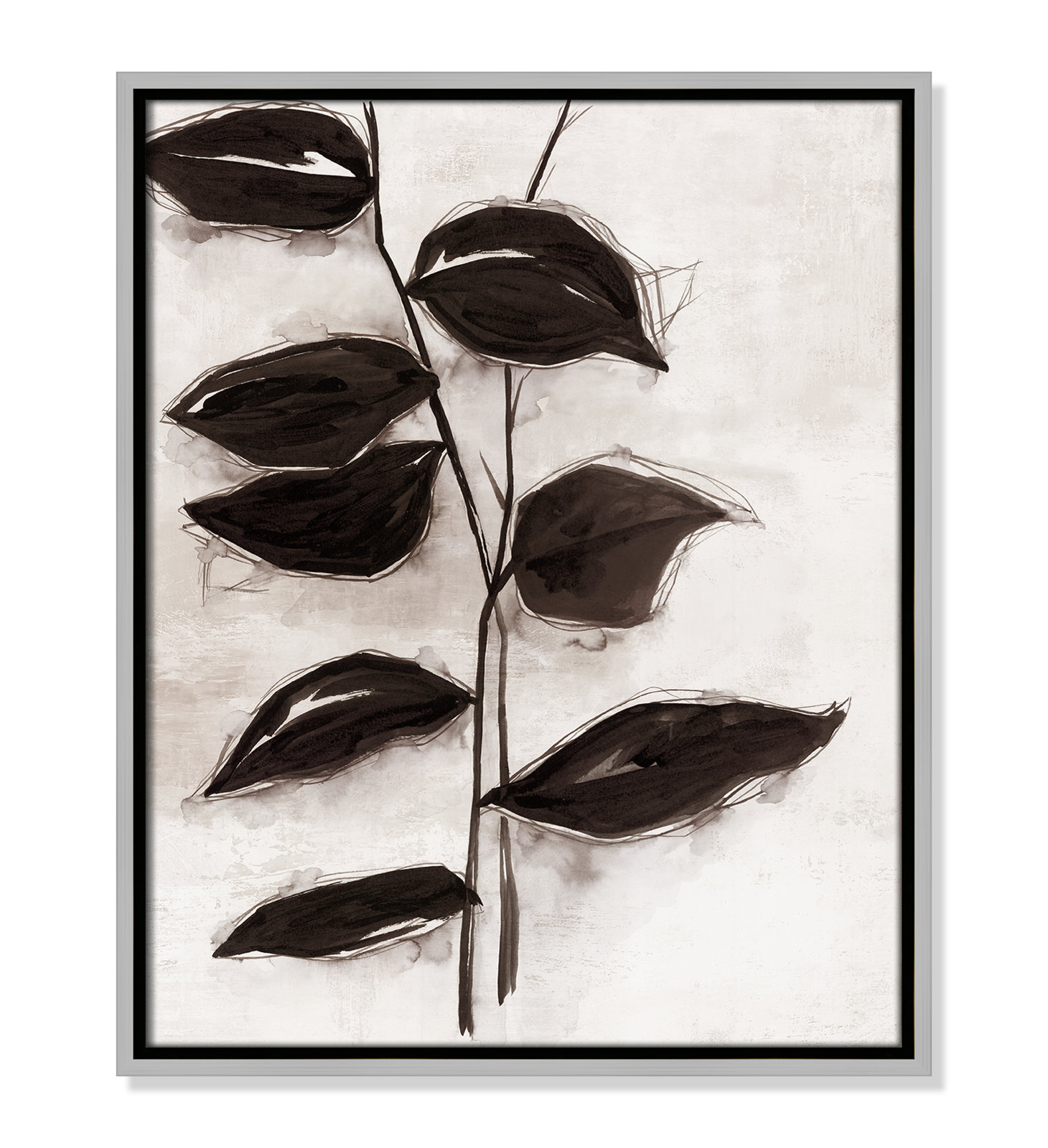 Leaves "Leaves I" Print, 21.5" H x 17.5" W x 2" D, Silver Framed
