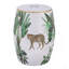 Tabouret de jardin en céramique 13 x 13 x 18 po, table d'appoint à thème jungle