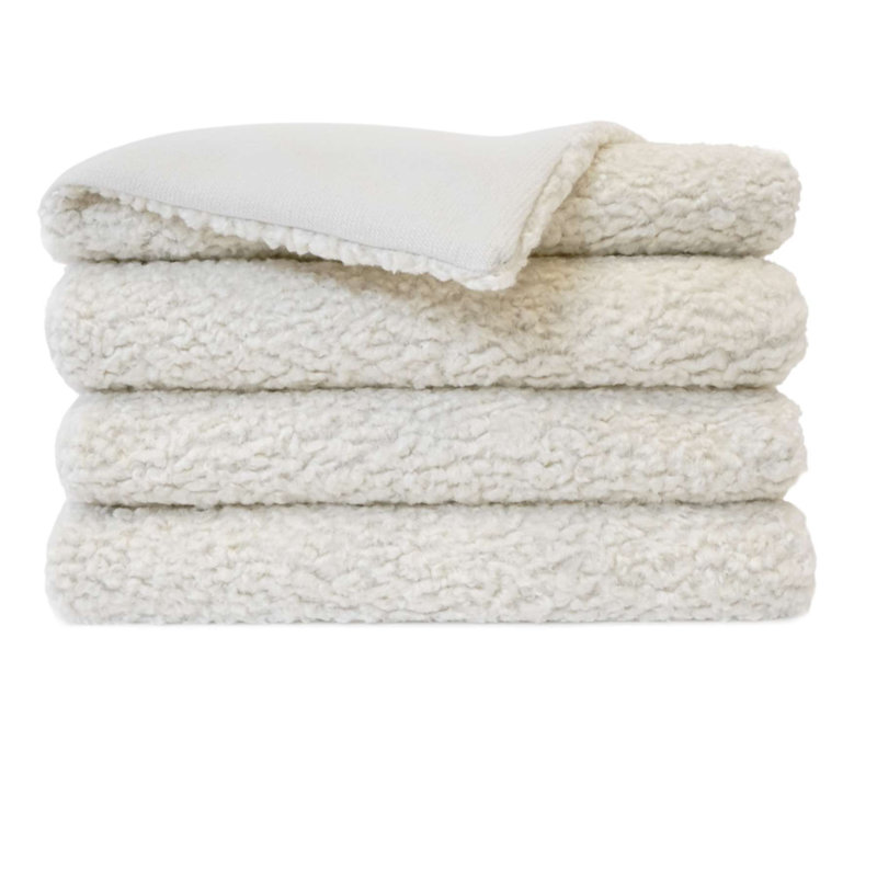 Poodle Throw Blanket, Ivory