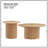 Set Of 2 Round Side Table And Coffee Table Circle Small Accent Table For Living Room Mid Century Circle Table Oak