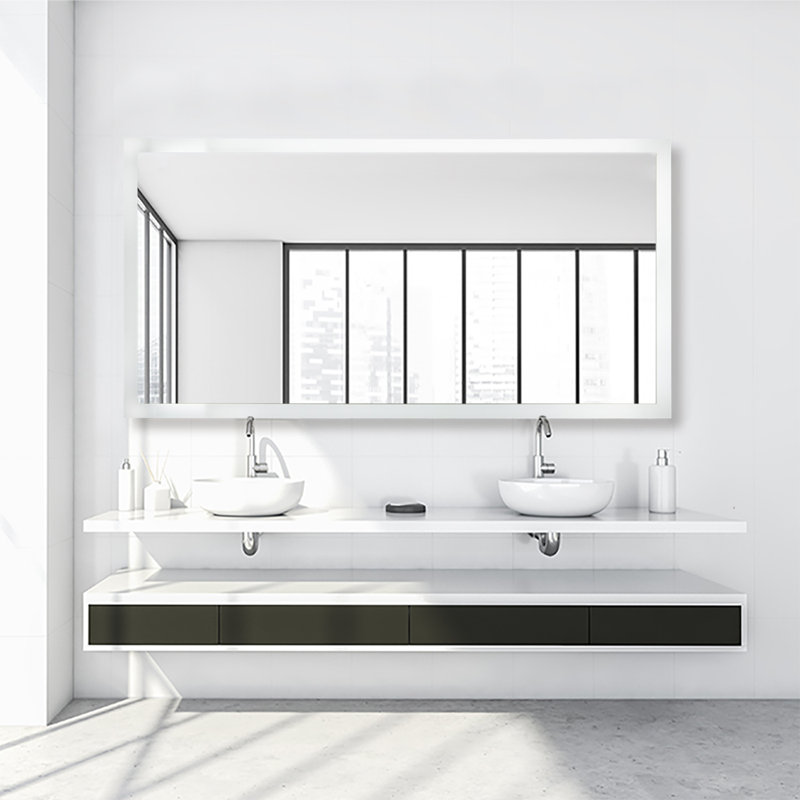 Aaldrik Metal Flat Wall Mirror, 60cm H x 120cm W