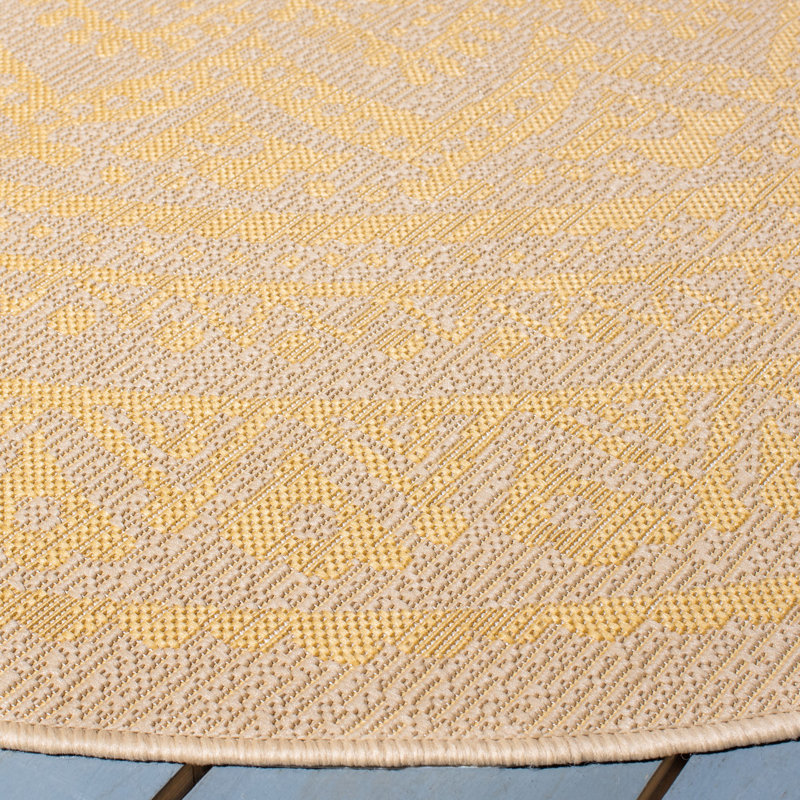 Tapis intérieur / extérieur beige Michalski, Rond 6 pi 7 po