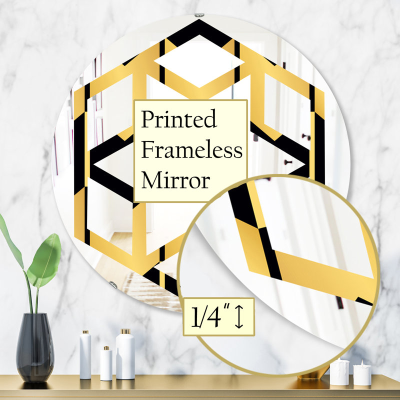 Miroir mural Hexagon Star Luxury Metallic, H 31,5 po x l po