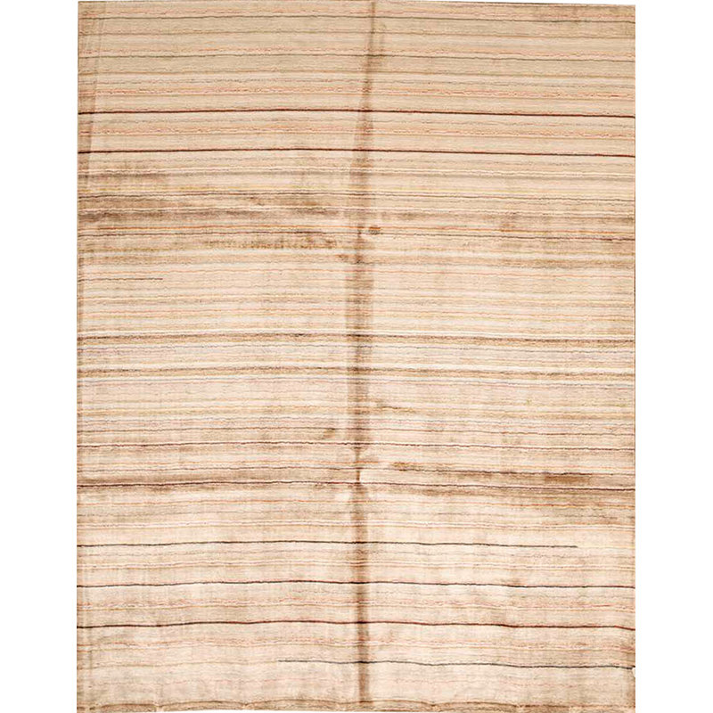 Tapis beige noué à la main de haute qualité