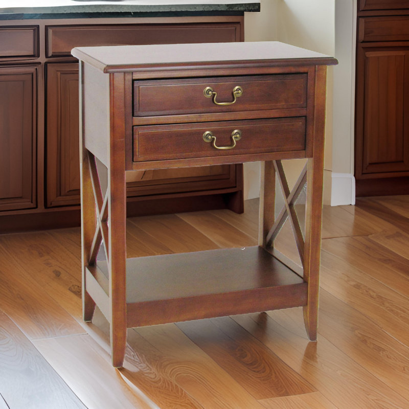 Table de chevet 2 tiroirs Rilan