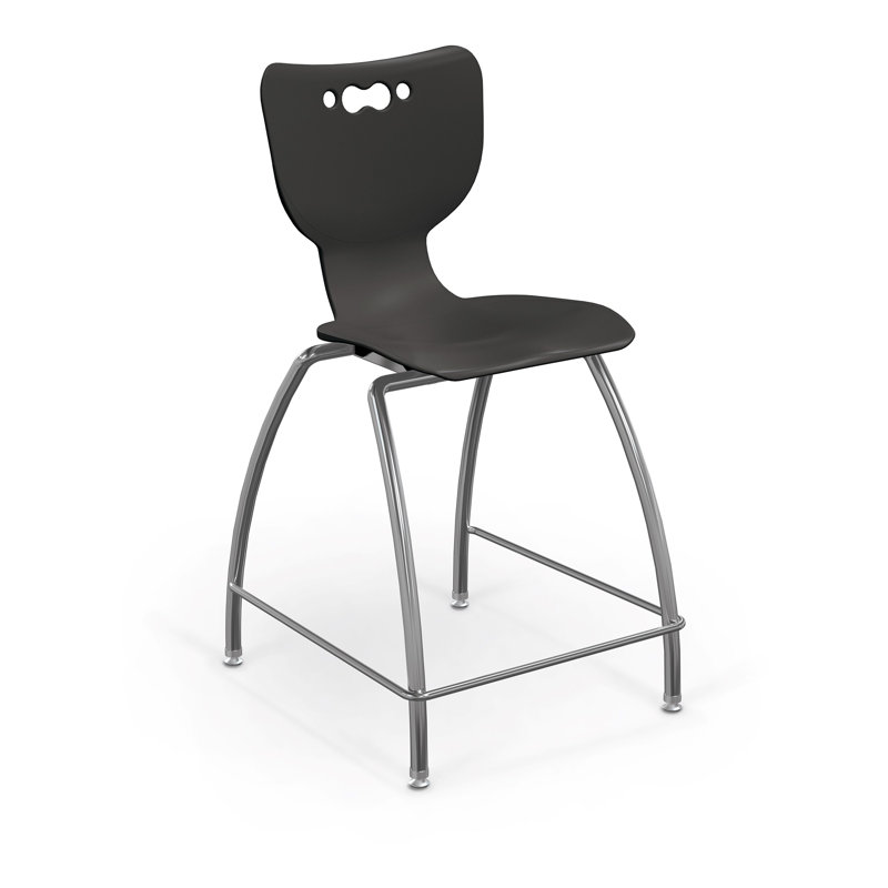 Tabouret de classe à 4 pieds Hierarchie, H 39,75 po x l 20,5 po x P 22 po, Noir, noir, noir, noir