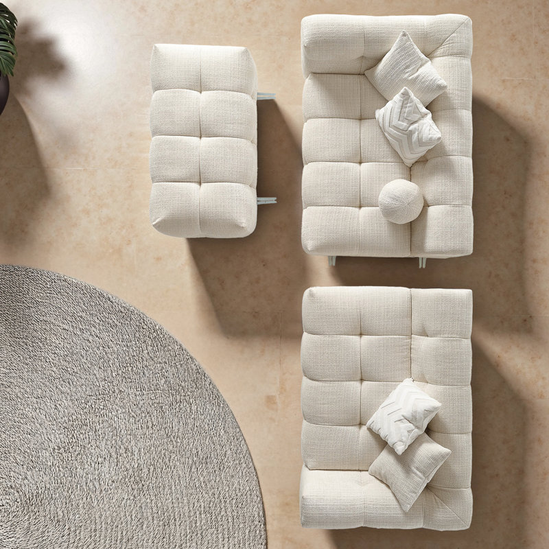 Jadarrious Biscuit Tufted Chenille Modular Sofa