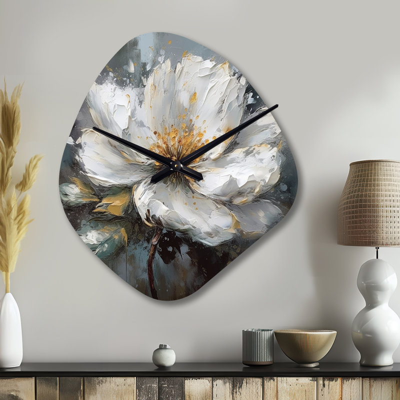 Horloge murale blanche en forme de pivoines vibrantes - Pivoine blanche, Petit
