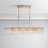 Casandra Chic 8-light Brushed Brass Crystal Glass Bars Rectangle Linear Chandelier